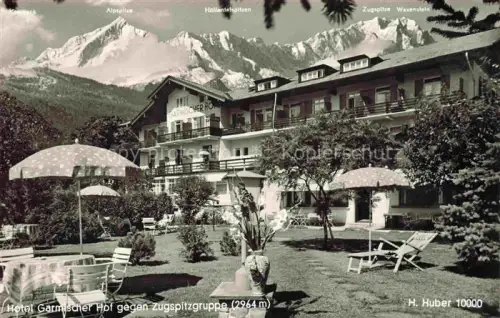 AK / Ansichtskarte GARMISCH-PARTENKIRCHEN Hotel Garmischer Hof mit Zugspitzgruppe