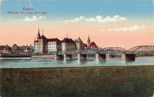 AK / Ansichtskarte Torgau Elbbruecke mit Schloss Kartenfels