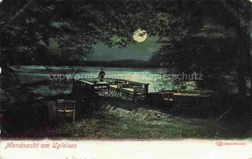 AK / Ansichtskarte Uglei-See Ugleisee Eutin Schleswig-Holstein Mondnacht