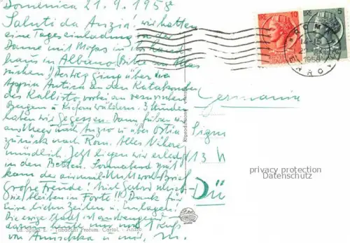 AK / Ansichtskarte Anzio ROMA Rom Lazio IT Stabilimento Tirrenia Scorcio Panoramico Spiaggia di levante La scogliera e il faro