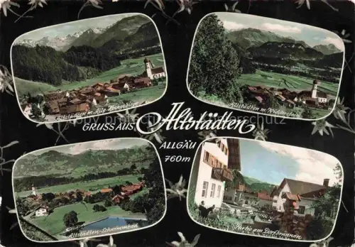 AK / Ansichtskarte ALTSTaeTTEN SG mit Allgaeuer Hochgebirge Widderstein Schwimmbad Dorfbrunnen