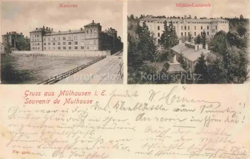 AK / Ansichtskarte Muelhausen Elsass Kaserne Militaer-Lazarett