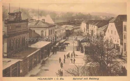 AK / Ansichtskarte Muelhausen Elsass Bahnhof mit Rebberg