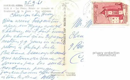 AK / Ansichtskarte Souk-el-Arba Tunisie La Poste Route de Meknés Boulevard de la Gare vue aérienne