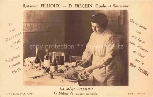 AK / Ansichtskarte LYON 69 Rhone Restaurant Fillioux La Mère Fillioux