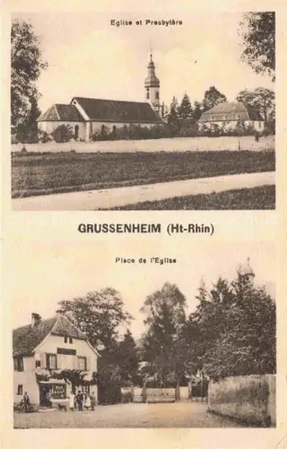 AK / Ansichtskarte Grussenheim COLMAR 68 Haut-Rhin Eglise et Presbytère Place de l'Eglise