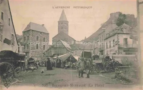 AK / Ansichtskarte Rochefort-Montagne Clermont-Ferrand 63 Puy-de-Dome La lace Marché Eglise