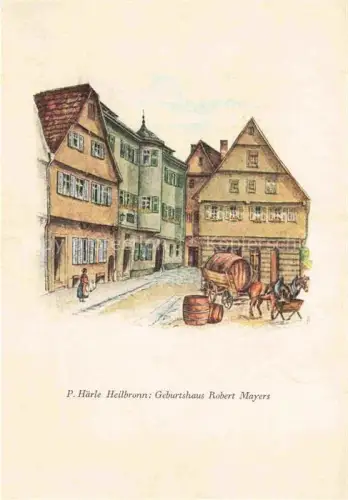 AK / Ansichtskarte HEILBRONN Neckar Geburtshaus Robert Mayers Im Kirchhoefle Zeichnung