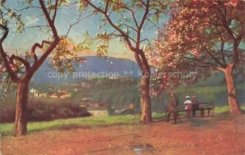 AK / Ansichtskarte BADEN-BADEN Panorama Herbststimmung nach Original von H. Hoffmann Kuenstlerkarte Pruefstempel