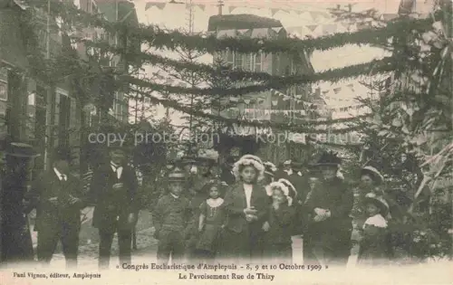 AK / Ansichtskarte Amplepuis Villefranche-sur-Saone 69 Rhone Congrès Eucharistique d'Amplepuis Le Pavoisement Rue de Thizy