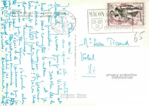 AK / Ansichtskarte Macon 71 Saone-et-Loire Centre Nautique vue d'ensemble des piscines