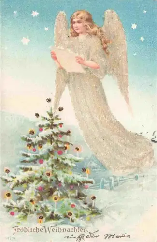 AK / Ansichtskarte Weihnachten Christmas X-Mas Noel Engel Maedchen Litho