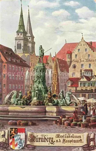 AK / Ansichtskarte Verlag TUCK Raphael et Fils Nr. 662B Nuernberg Hauptmarkt Neptunbrunnen 