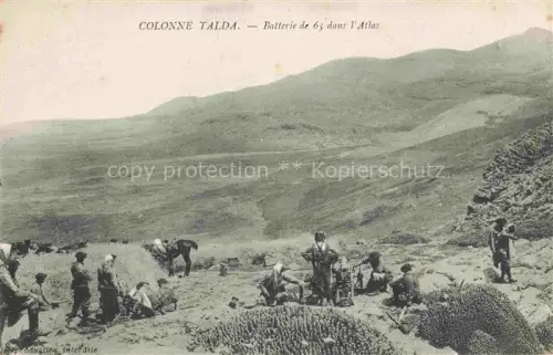 AK / Ansichtskarte Militaria Maroc Colonne Tadla Batterie de 65 dans l'Atlas