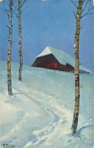 AK / Ansichtskarte REIss Fritz Kuenstlerlitho Schwarzwaldkuenstler Winter im Schwarzwald 