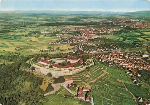 AK / Ansichtskarte Asperg Fliegeraufnahme mit Hohenasperg und Schloss