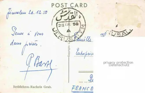 AK / Ansichtskarte Bethlehem  Yerushalayim Israel Tomb of Rachel
