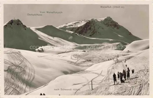 AK / Ansichtskarte Weissfluhjoch 2663m GR Parsennabfahrt Weissfluchjoch Kueblis nach Schwendi