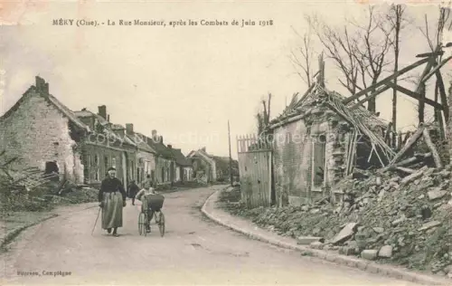 AK / Ansichtskarte Mery-sur-Oise Pontoise 95 Val-d Oise La Rue Monsieur apres les Combats de Juin 1918