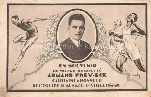 AK / Ansichtskarte Alsace Elsass Region Armand Frey-Eck Captaine d'Honneur de l'Equipe d'Alsace d'Athlétisme