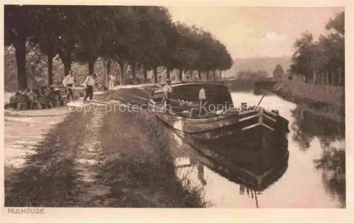 AK / Ansichtskarte MULHOUSE Muehlhausen 68 Alsace Partie am Kanal Frachtkahn