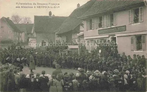 AK / Ansichtskarte Seppois-le-Bas Niedersept Altkirch 68 Haut-Rhin Présentation du Drapeau Francais aux Alsaciens