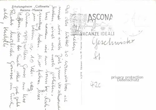 AK / Ansichtskarte Moscia Ascona Locarno TI Erholungsheim Collinetta Terrasse