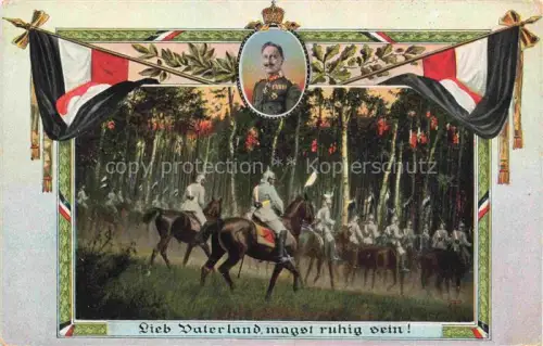AK / Ansichtskarte SWR Schwarz Weiss Rot-Flagge Litho Wilhelm II Vaterland 