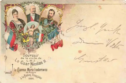 AK / Ansichtskarte Adel France Frankreich Monarchie Le Csar Nicolas II la Csarina Maria Feodorowa Russie 