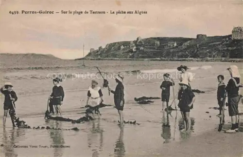 AK / Ansichtskarte PERROS-GUIREC Lannion 22 Cotes-d Armor Sur la plage de Testraou La peche aux Algues
