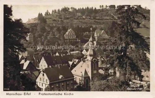 AK / Ansichtskarte Monschau Montjoie NRW Panorama Protestantische Kirche