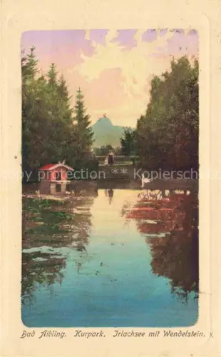 AK / Ansichtskarte BAD AIBLING Kurpark Urlachsee mit Wendelstein