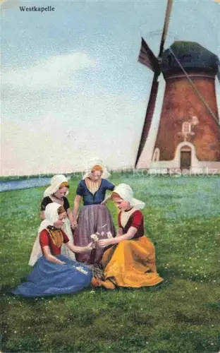 AK / Ansichtskarte WESTKAPELLE Veere Zeeland NL Muehle Volkstrachten
