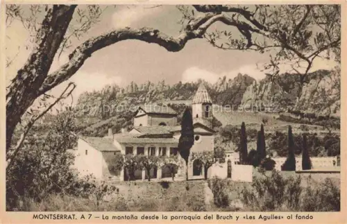 AK / Ansichtskarte Montserrat Kloster BARCELONA Cataluna ES La monana desde la parroquia del Bruch a Les Agulles al fondo