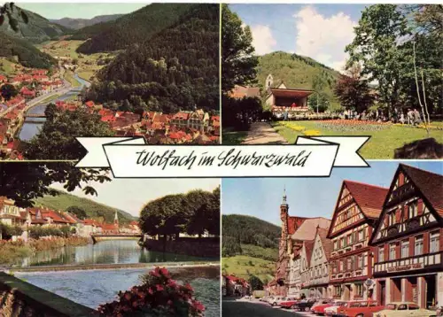 AK / Ansichtskarte Wolfach Schwarzwald Panorama Musikpavillon Stauwehr Ortspartie
