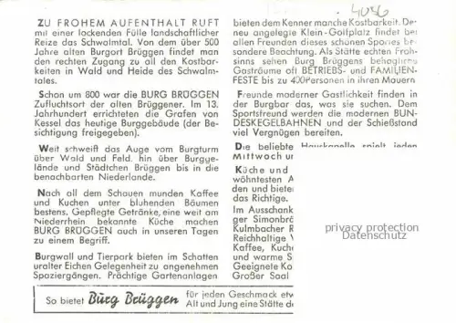 AK / Ansichtskarte Schwalmtal Niederrhein Park Restaurant Burg Brueggen Gastraeume Burgturm