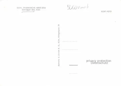 AK / Ansichtskarte Schildgen Bergisch Gladbach NRW Kath Pfarrkirche Herz Jesu