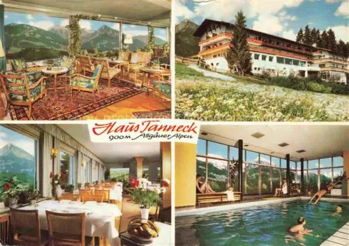 AK / Ansichtskarte Fischen Allgaeu Bayern Hotel Haus Tanneck Gastraeume Hallenbad