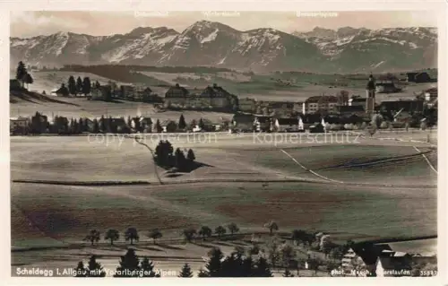 AK / Ansichtskarte Scheidegg Allgaeu Bayern mit Vorarlberger Bergen