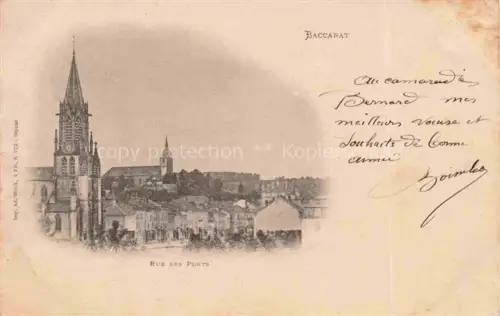 AK / Ansichtskarte Baccarat Luneville 54 Meurthe-et-Moselle Rue des Porte Eglise