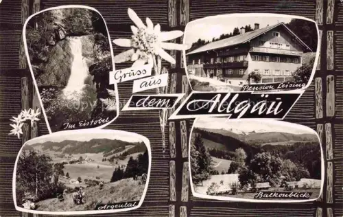 AK / Ansichtskarte Bischlecht Weiler-Simmerberg Bayern Im Eistobel Pension Leising Argental Balkonblick