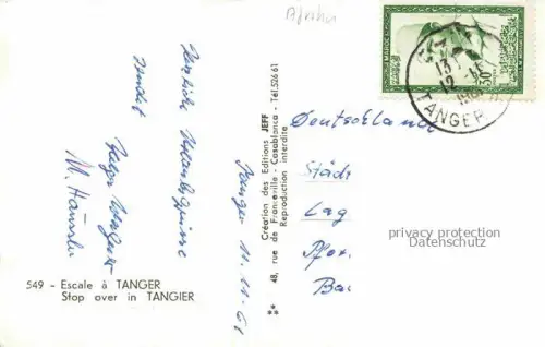 AK / Ansichtskarte TANGER Tangier Tangiers Maroc Escale a Tanger Stop over