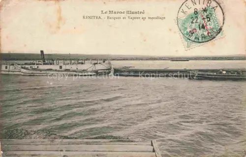 AK / Ansichtskarte Kenitra Xauen Maroc Barques et Vapeur au mouillage