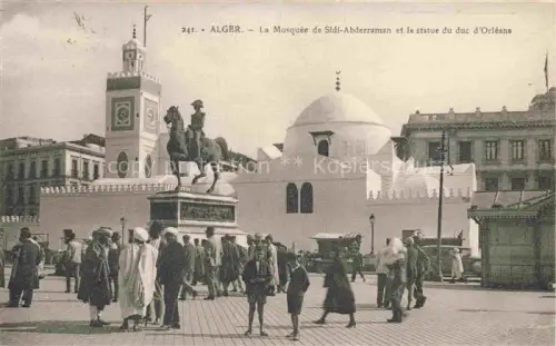AK / Ansichtskarte ALGER  Algerie La Mosquee de Sidi Abderraman et la statue du duc d'Orleans