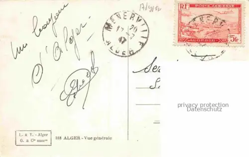 AK / Ansichtskarte ALGER  Algerie Vue generale