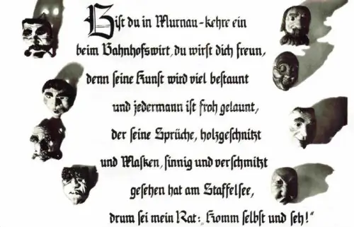 AK / Ansichtskarte Murnau Staffelsee Bayern Bahnhofsgaststaette Faschingssprueche