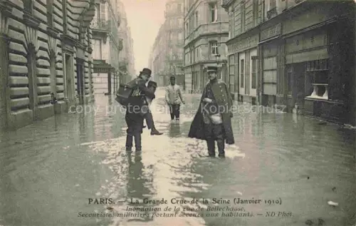 AK / Ansichtskarte PARIS 75 La Grande Crue de la Seine Janvier 1910 Inondation de la Rue de Bellechasse
