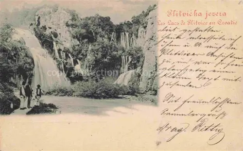 AK / Ansichtskarte Plitvice National-Park Plitwitzer-Seen Croatia Partie am Wasserfall