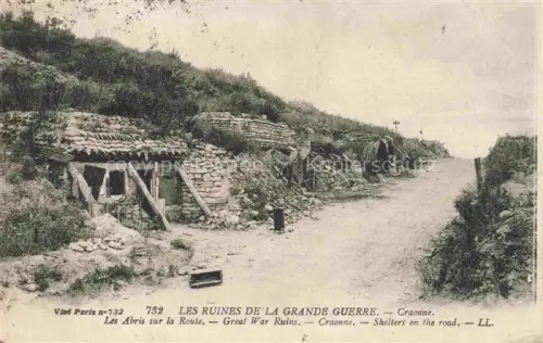 AK / Ansichtskarte Craonne LAON 02 Aisne Les ruines de la Grande Guerre les abris sur la route