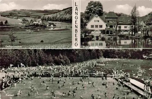 AK / Ansichtskarte Langenberg Rheinland VELBERT NRW Panorama Deilbachmuehle Bleibergquelle Freibad